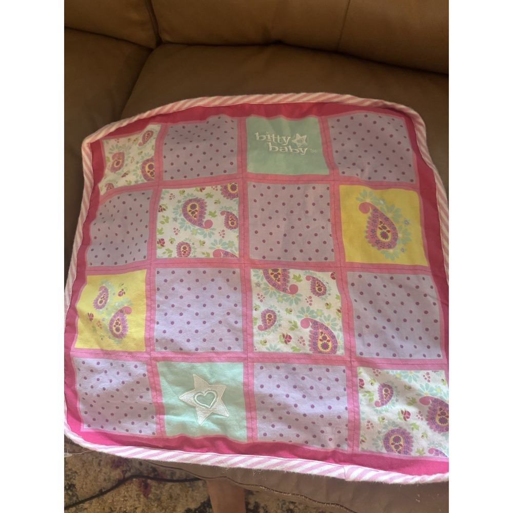 American Girl Bitty Baby Patchwork Paisley Doll Blanket Replacement Polka Dot